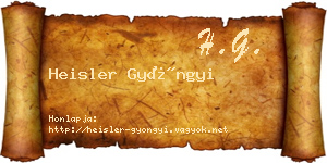 Heisler Gyöngyi névjegykártya