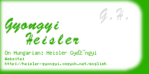 gyongyi heisler business card